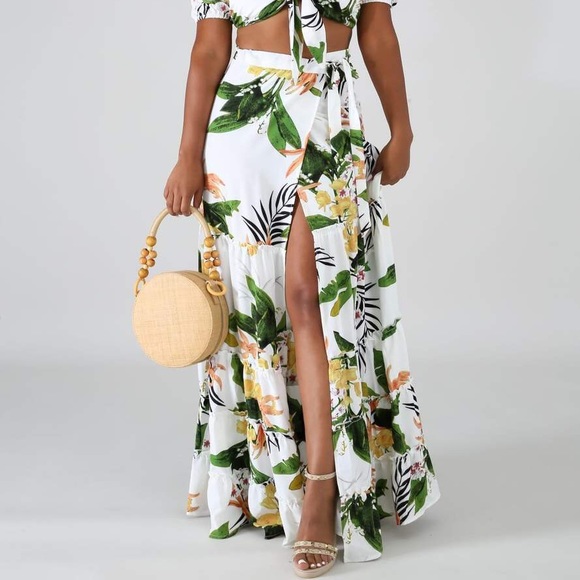 Skirts | Tropical Print 2 Piece Maxi Skirt Vacation Set | Poshmark